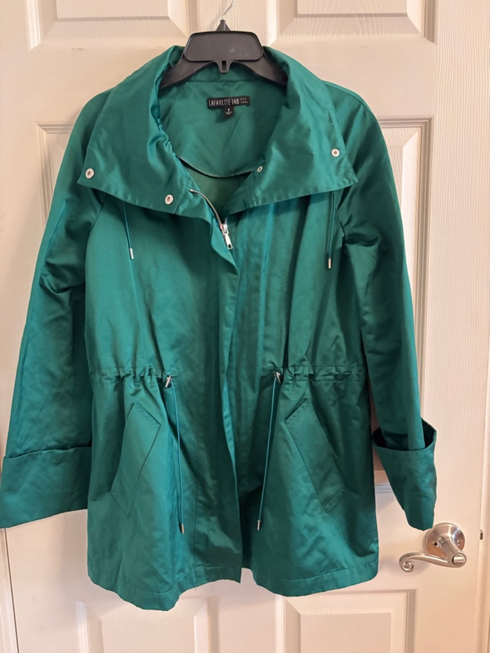 Lafayette 148 New York Teal Drawstring Utility Jacket